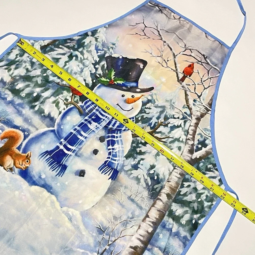 Christmas Holiday Themed Snowman Apron Squirrel Cardinal‎ Snow